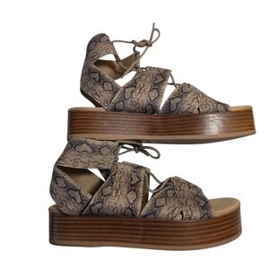 Kelsi Dagger Brooklyn Decatur Snake Print Platform Sandals 9.5 EUC